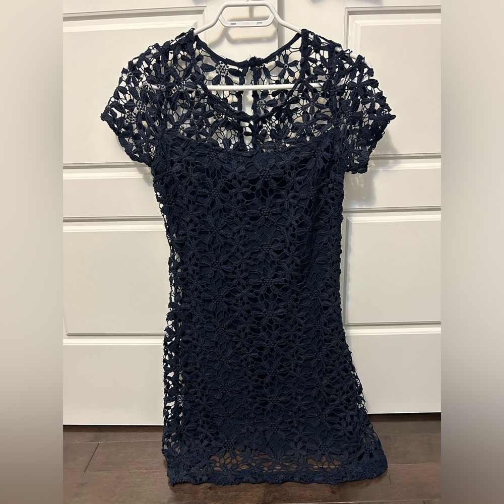 Hollister Navy Blue Lace Dress